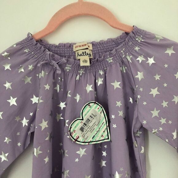 NEW ✨ Hatley Purple Poplin Blouse Scattered 6 - Picture 3 of 8
